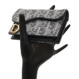 Christian Dior Grey Oblique Saddle Bloom Card Holder Accessories Christian Dior