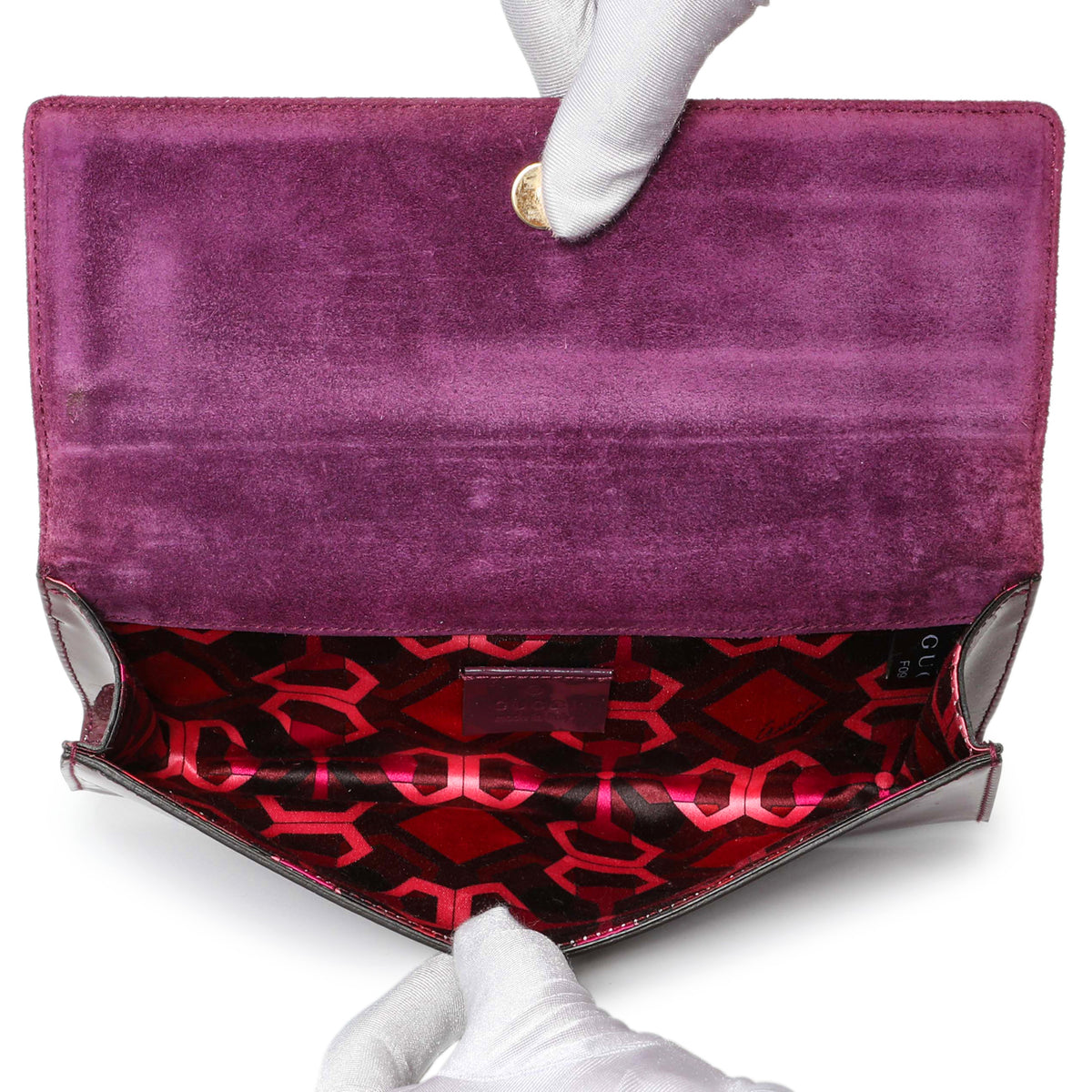 Gucci Purple Patent Romy Clutch Handbags Gucci