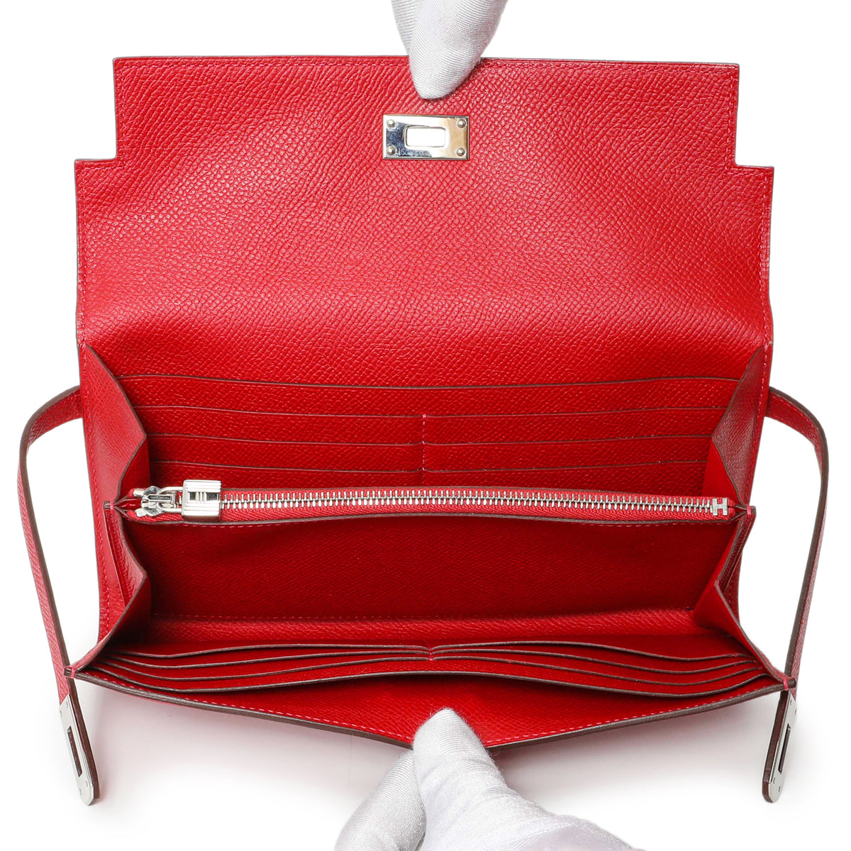 Hermes Red Epsom Kelly Longue Wallet Accessories Hermes