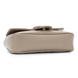 Gucci Grey Calfskin Matelasse Super Mini GG Marmont Shoulder Bag Handbags Gucci