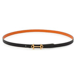 Hermes Black Orange Swift Epsom 13mm Reversible Gamma Belt Accessories Hermes
