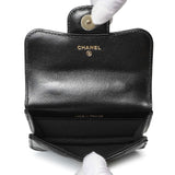 Chanel Black Lambskin Top Handle Flap Coin Purse With Chain Handbags Chanel
