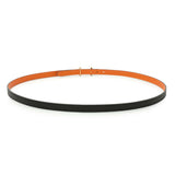 Hermes Black Orange Swift Epsom 13mm Reversible Gamma Belt Accessories Hermes
