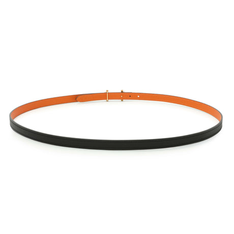 Hermes Black Orange Swift Epsom 13mm Reversible Gamma Belt Accessories Hermes