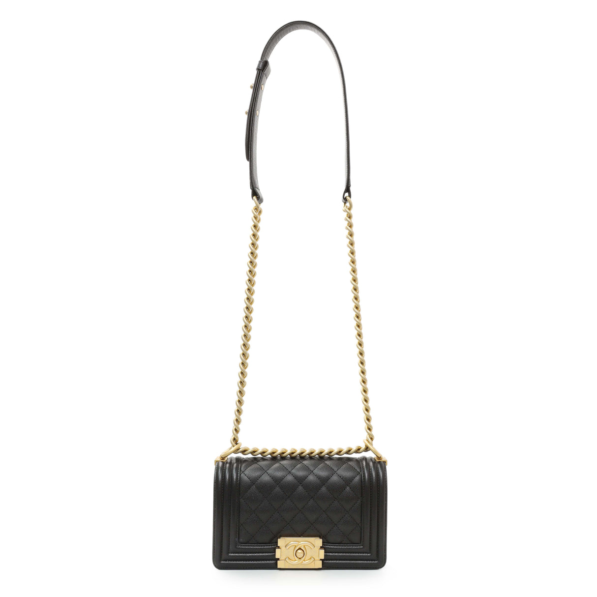 Chanel Black Caviar Quilted Small Boy Flap Handbags Chanel