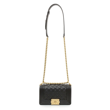 Chanel Black Caviar Quilted Small Boy Flap Handbags Chanel