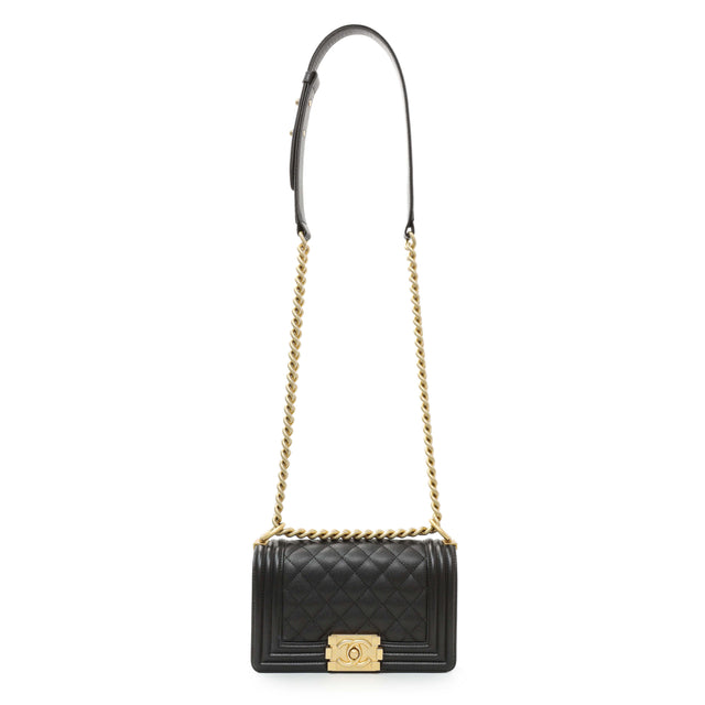 Chanel Black Caviar Quilted Small Boy Flap Handbags Chanel