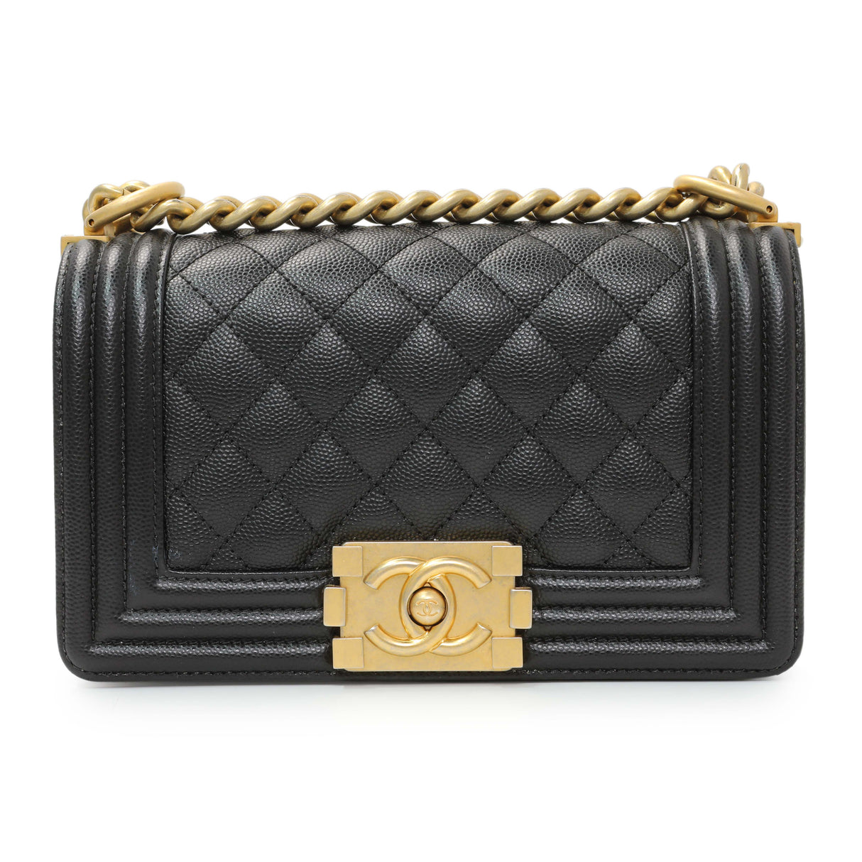 Chanel Black Caviar Quilted Small Boy Flap Handbags Chanel