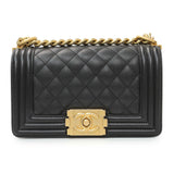 Chanel Black Caviar Quilted Small Boy Flap Handbags Chanel
