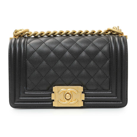 Chanel Black Caviar Quilted Small Boy Flap Handbags Chanel