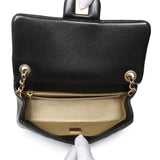 Chanel Black Lambskin Quilted Mini Rectangular Pearl Crush Flap Handbags Chanel
