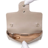 Gucci Grey Calfskin Matelasse Super Mini GG Marmont Shoulder Bag Handbags Gucci