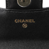 Chanel Black Lambskin Top Handle Flap Coin Purse With Chain Handbags Chanel
