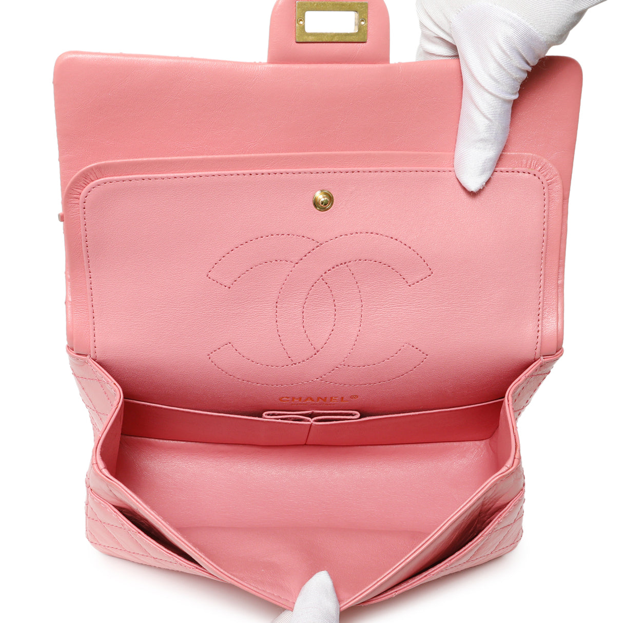 Chanel Pink Quilted Aged Calfskin Reissue 225 Flap