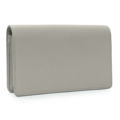 Gucci Grey Textured Calfskin Script Logo Chain Wallet Handbags Gucci