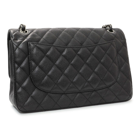 Chanel Black Caviar Jumbo Classic Double Flap Handbags Chanel