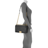 -temp- 81427 Chanel Black Caviar New Medium Boy Flap #A9EA874A Handbags Chanel