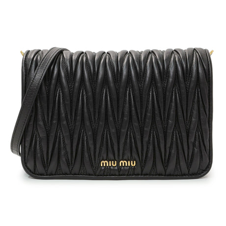 Miu Miu Black Nappa Matelasse Crossbody Handbags Miu Miu