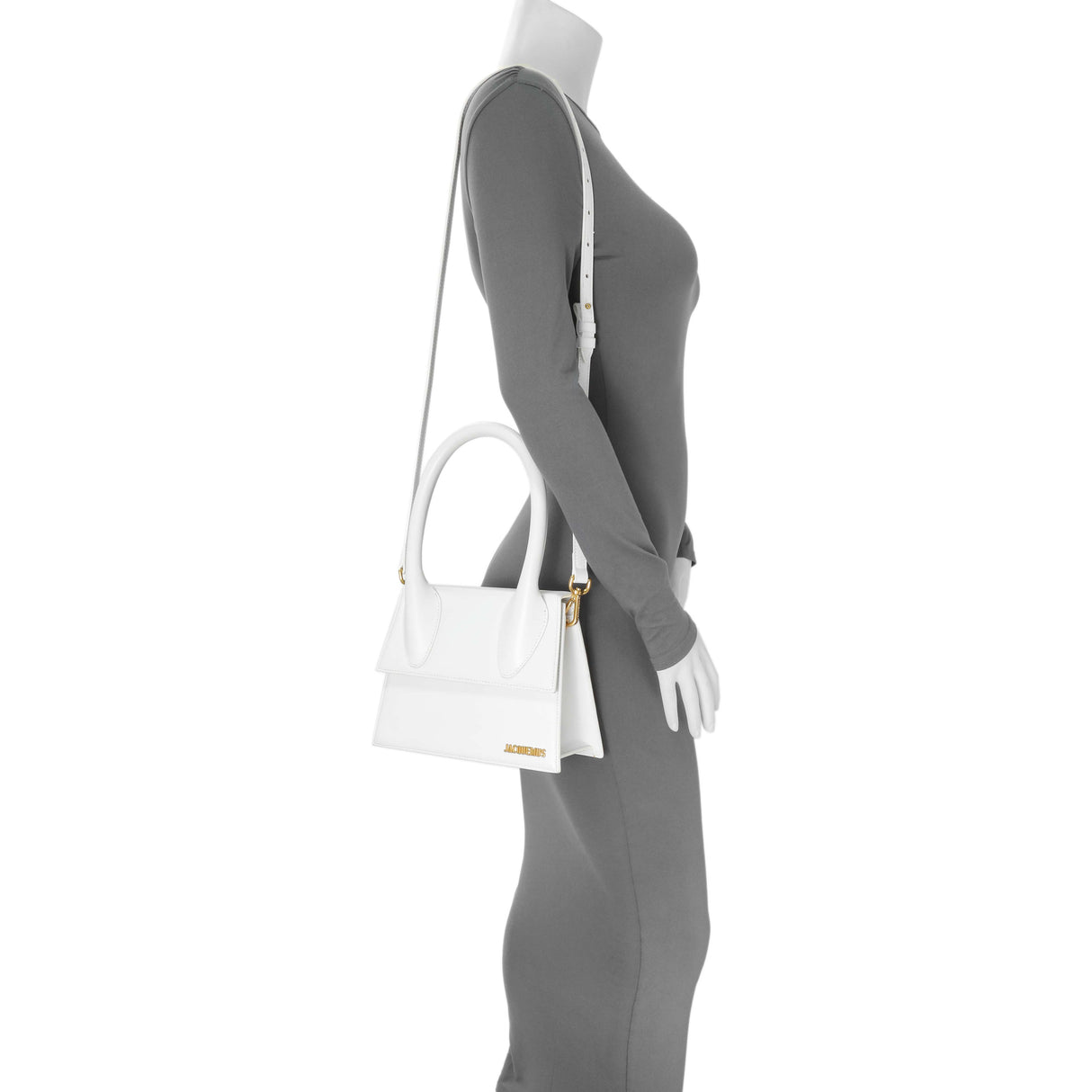 -temp- 241876 Jacquemus White Smooth Calfskin Le Grand Chiquito Handbags Jacquemus