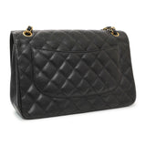 Chanel Black Caviar Jumbo Classic Flap Handbags Chanel