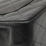 Chanel Black Caviar Jumbo Classic Flap Handbags Chanel