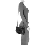 Saint Laurent Black Crinkled Calfskin Matelasse Monogram Baby Niki Chain Satchel Handbags Saint Laurent