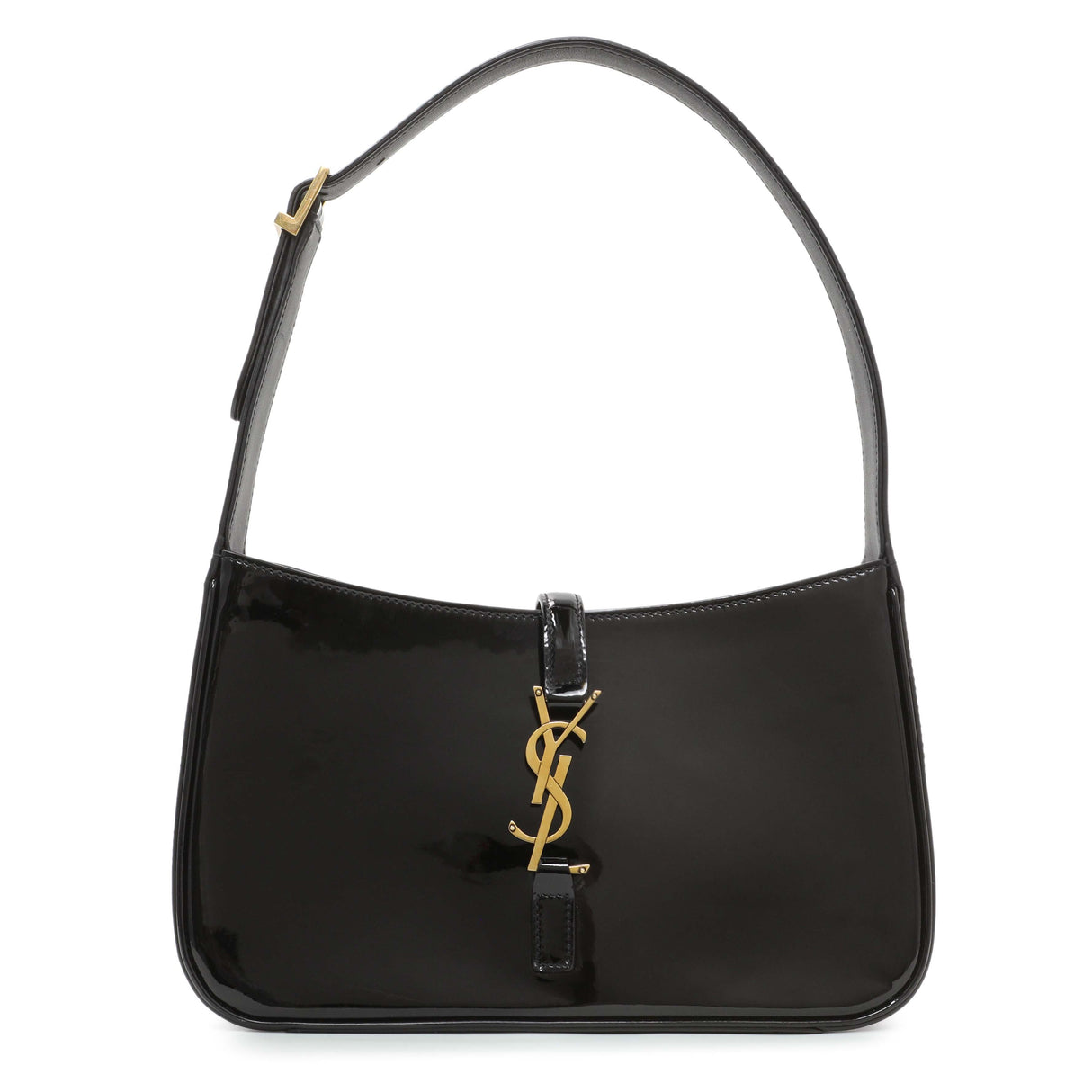 Saint Laurent Black Patent Le 5 A 7 Hobo Handbags Saint Laurent