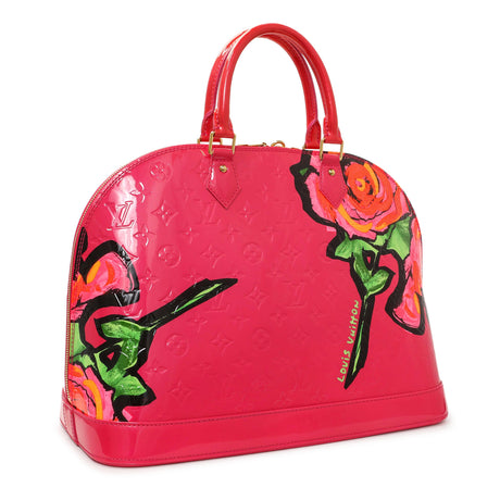 Louis Vuitton Rose Pop Vernis Roses Alma GM Handbags Louis Vuitton