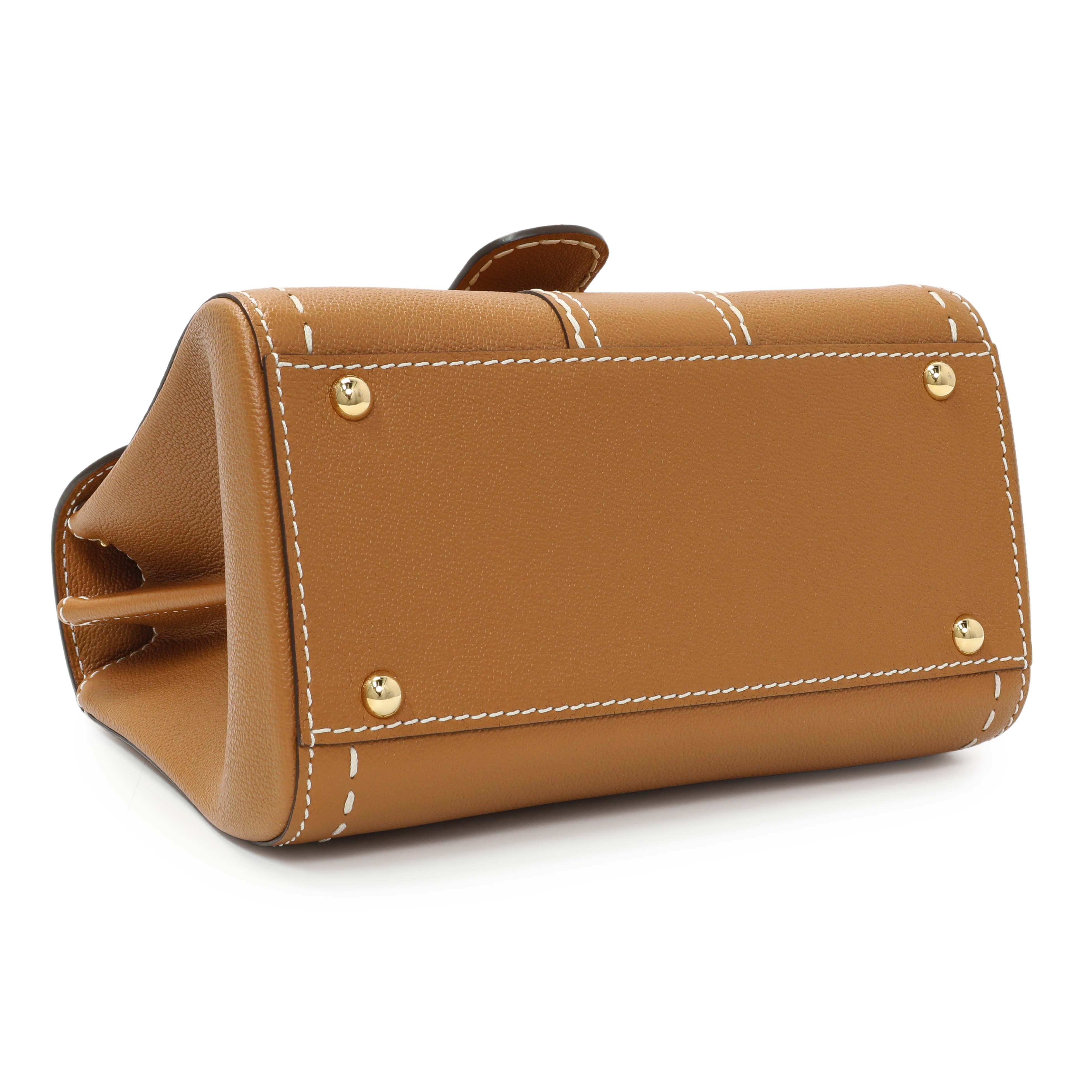 Delvaux Vegetal Grained Rodeo Calfskin Brillant Mini Surpiqué