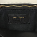 Saint Laurent White Lambskin Matelasse Monogram Medium Niki Chain Satchel