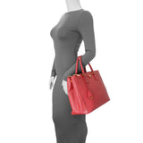 -temp- 83135 Prada Fuoco Saffiano Galleria Double Zip Large Handbags Prada