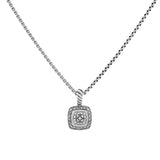 David Yurman Sterling Silver Diamond Petite Albion Pendant Necklace