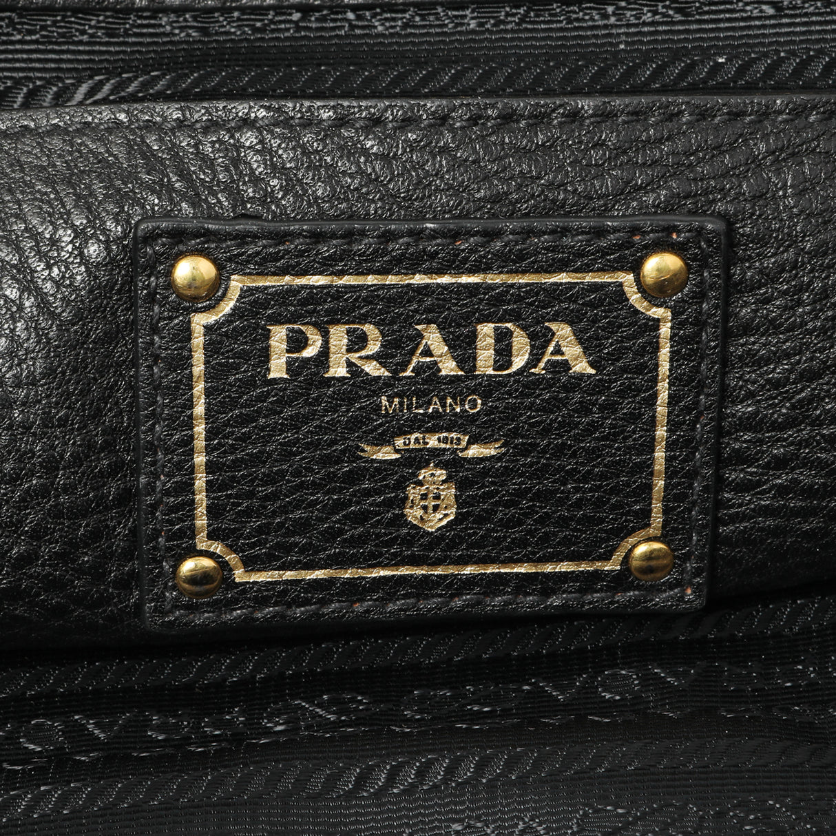 Prada Black Vitello Daino Bauletto