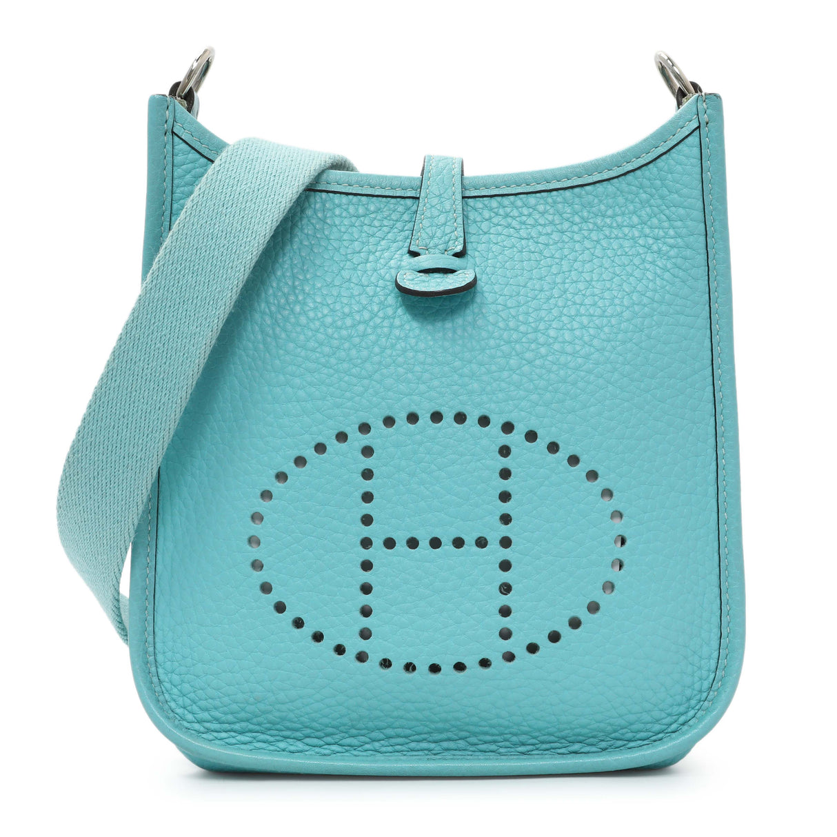 Hermes Blue Clemence Evelyne TPM Handbags Hermes