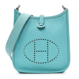 Hermes Blue Clemence Evelyne TPM Handbags Hermes