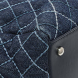 Chanel Blue Quilted Denim Coco Handle Shopping Tote Handbags Chanel