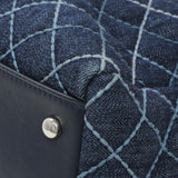 Chanel Blue Quilted Denim Coco Handle Shopping Tote Handbags Chanel