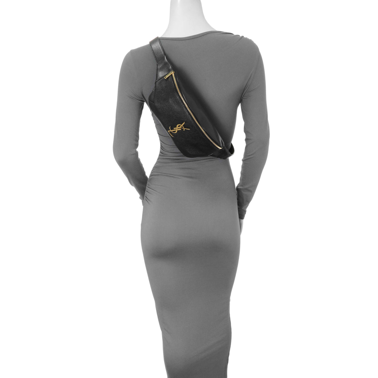 Saint Laurent Black Grain De Poudre Monogram Belt Bag Handbags Saint Laurent