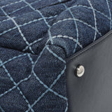 Chanel Blue Quilted Denim Coco Handle Shopping Tote Handbags Chanel