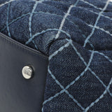 Chanel Blue Quilted Denim Coco Handle Shopping Tote Handbags Chanel