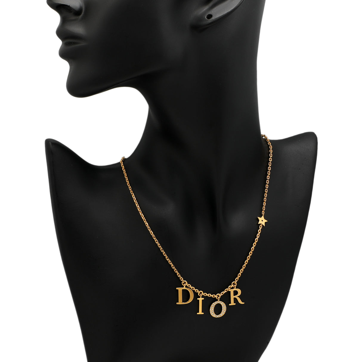 Christian Dior Crystal Logo Necklace