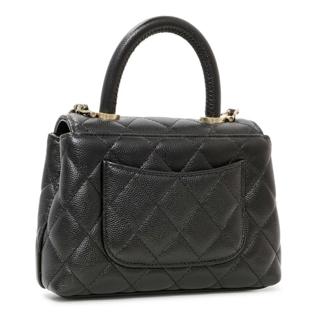 Chanel Black Caviar Quilted Coco Handle Clutch With Chain Handbags Chanel