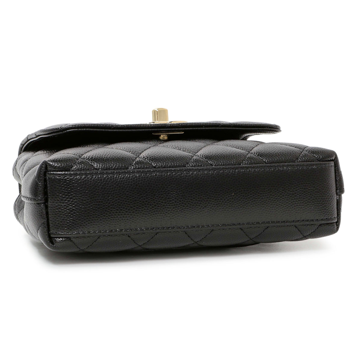 Chanel Black Caviar Quilted Coco Handle Clutch With Chain Handbags Chanel