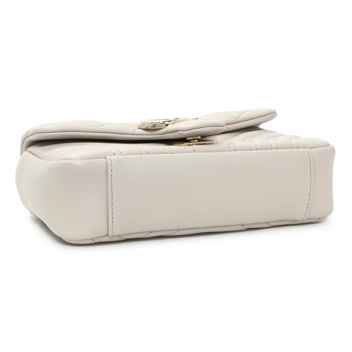 Gucci Light Grey Lambskin GG Marmont Small Shoulder Bag Handbags Gucci