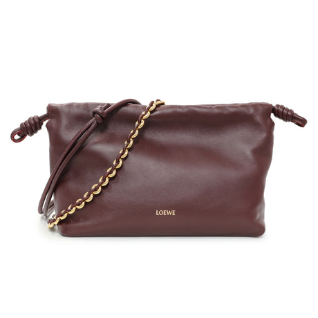 Loewe Burgundy Nappa Donut Medium Chain Flamenco Knot Clutch Handbags Loewe