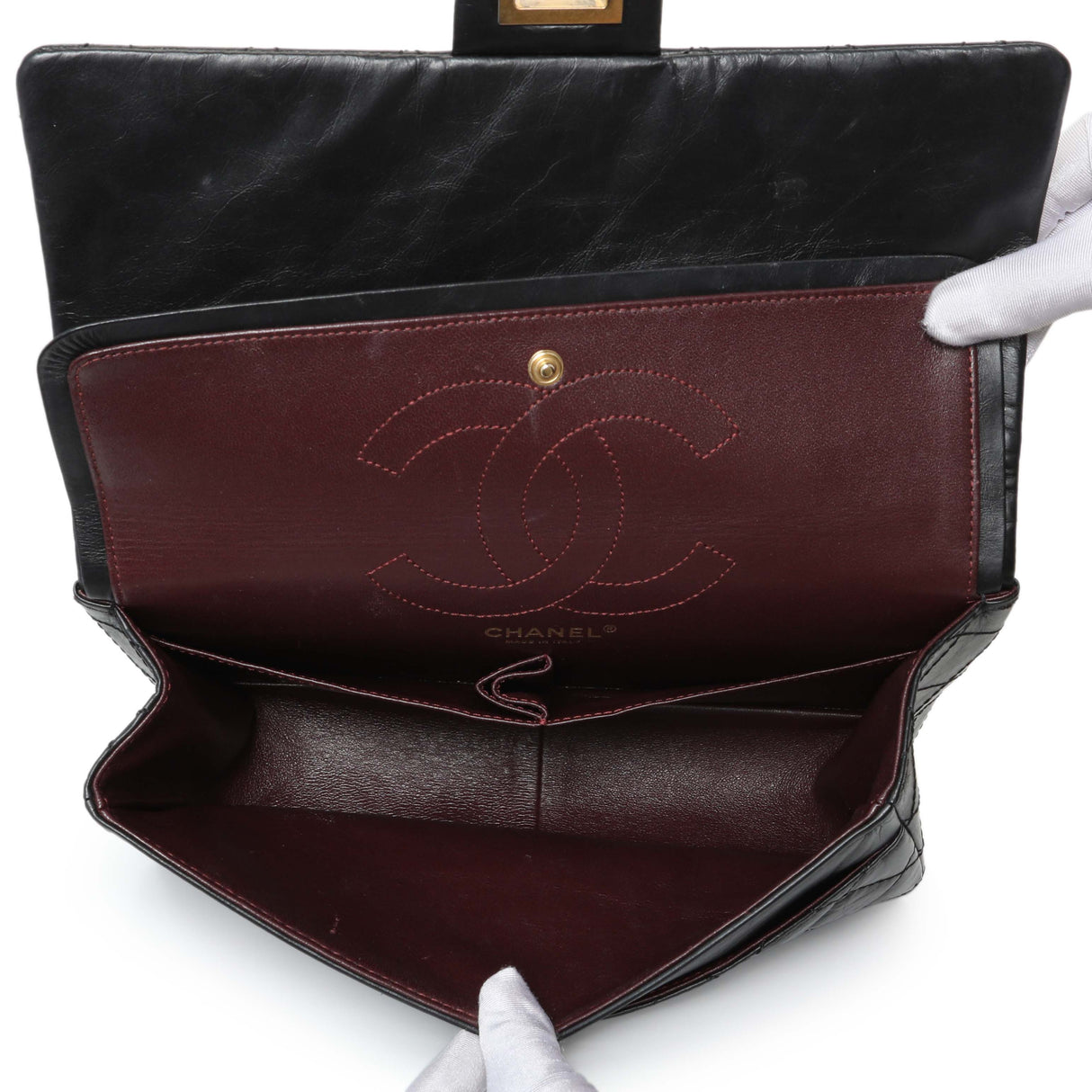 Chanel Black Quilted Aged Calfskin 2.55 Reissue 226 Flap Handbags Chanel