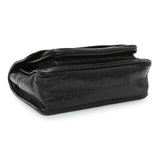 Saint Laurent Black Crinkled Calfskin Matelasse Monogram Baby Niki Chain Satchel Handbags Saint Laurent
