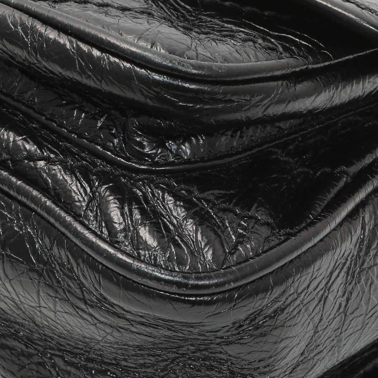 Saint Laurent Black Crinkled Calfskin Matelasse Monogram Baby Niki Chain Satchel Handbags Saint Laurent