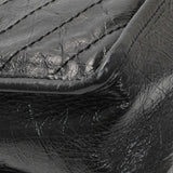 Saint Laurent Black Crinkled Calfskin Matelasse Monogram Baby Niki Chain Satchel Handbags Saint Laurent