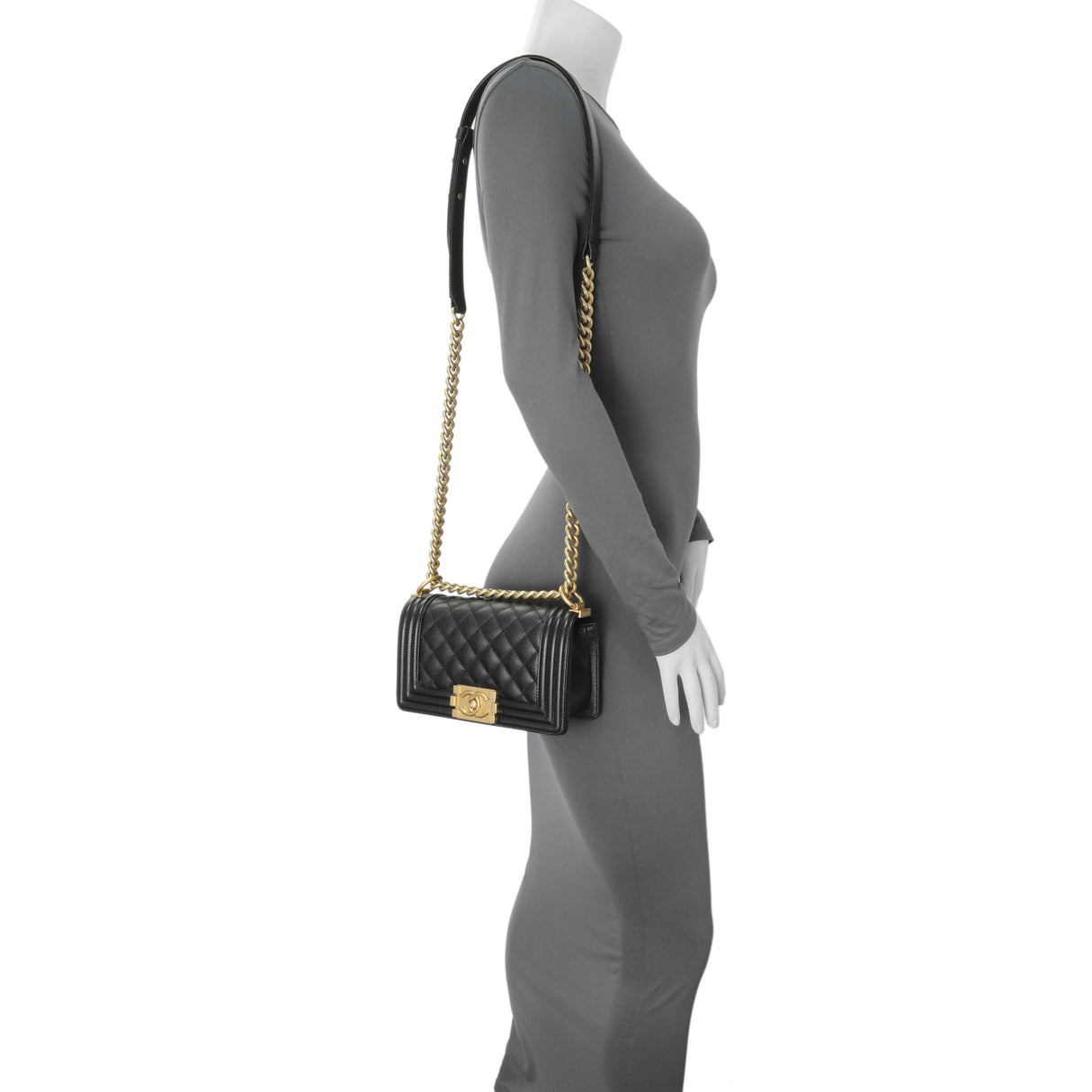 Chanel Black Caviar Quilted Small Boy Flap Handbags Chanel